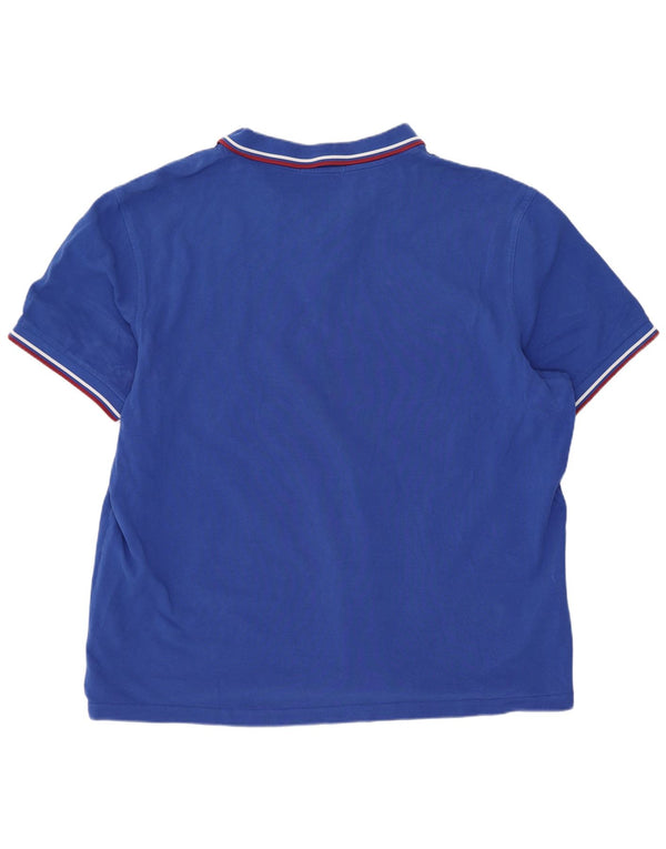 Fred Perry Mens Polo Shirt 3XL Blue Striped Cotton