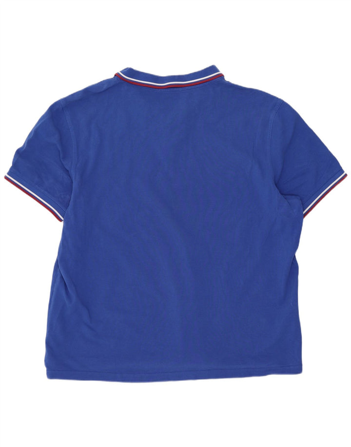 Fred Perry Mens Polo Shirt 3XL Blue Striped Cotton