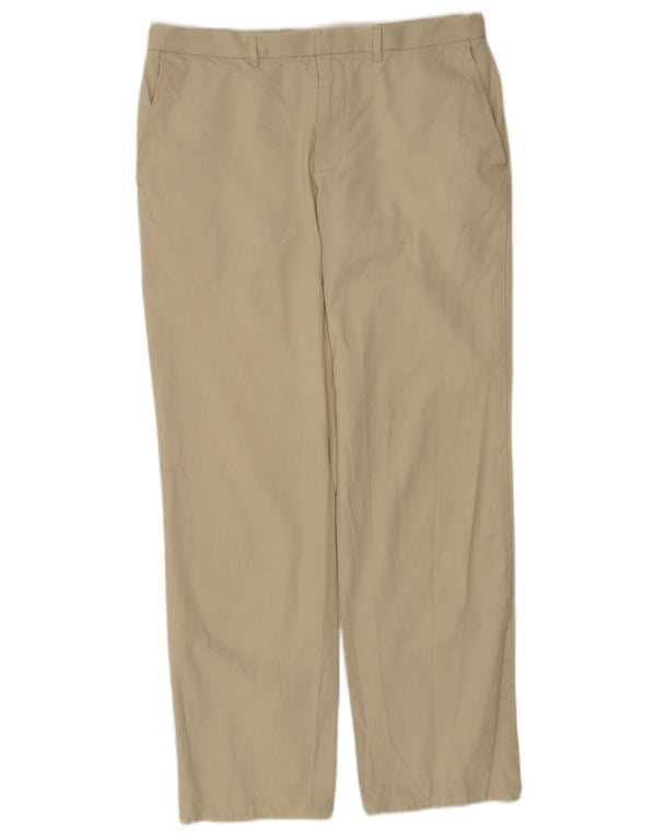 Marks & Spencer Mens Autograph Straight Chino Trousers W34 L31 Beige Cotton