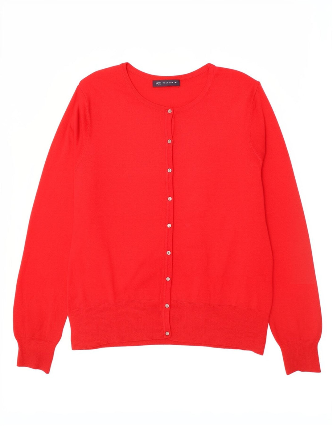 Marks & Spencer Womens Cardigan Sweater UK 14 Medium Red