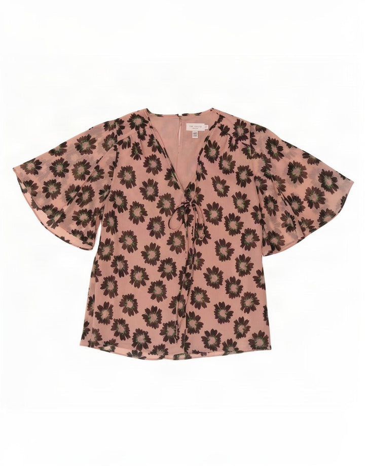 Ted Baker Womens Cardigan Top Size 1 XS Pink Floral Polyester