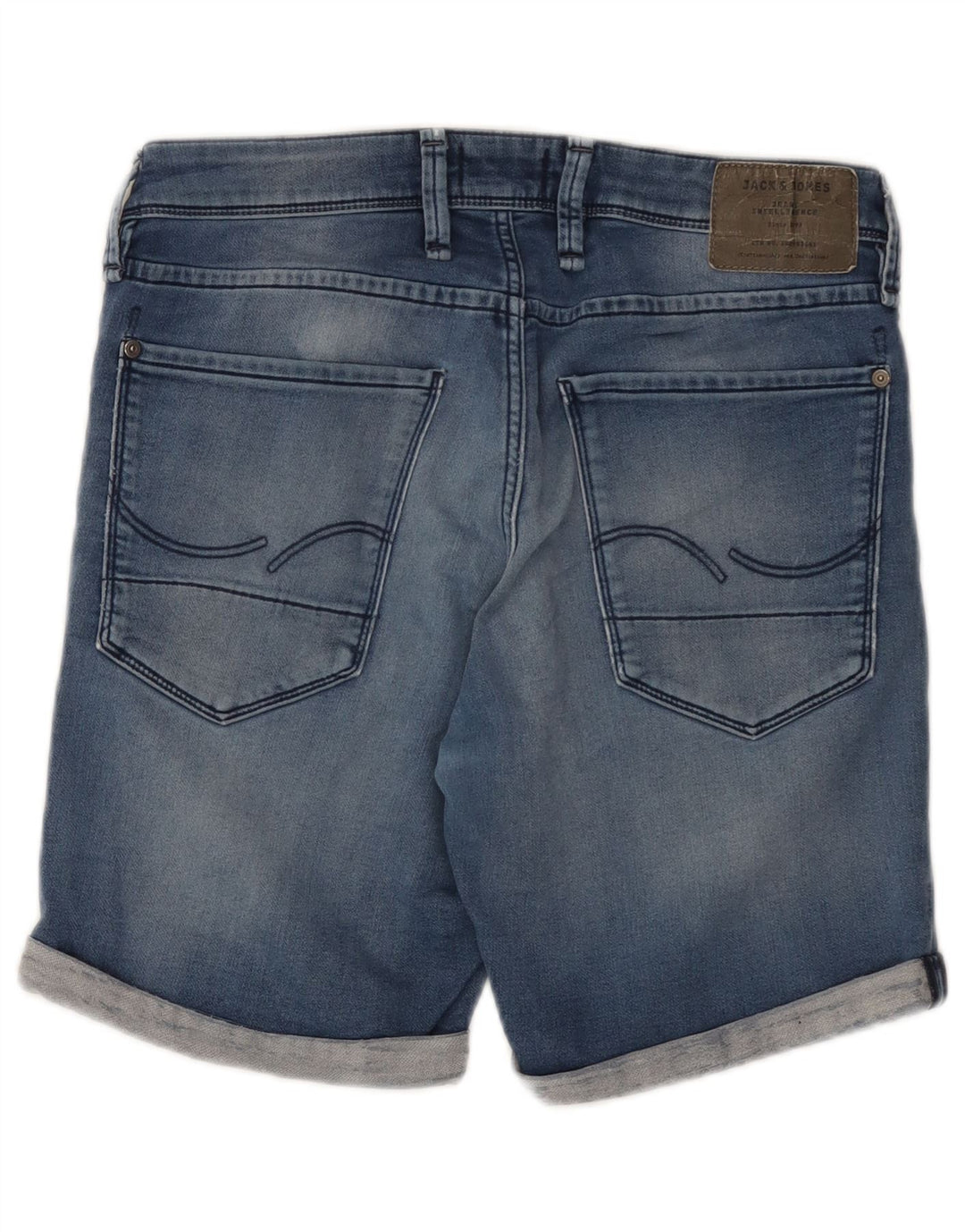 Jack & Jones Mens Denim Shorts Medium W30 Blue Cotton