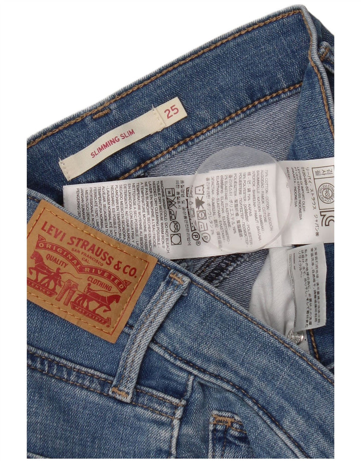 Levi's Womens Slimming Slim Jeans W25 L29 Blue Cotton