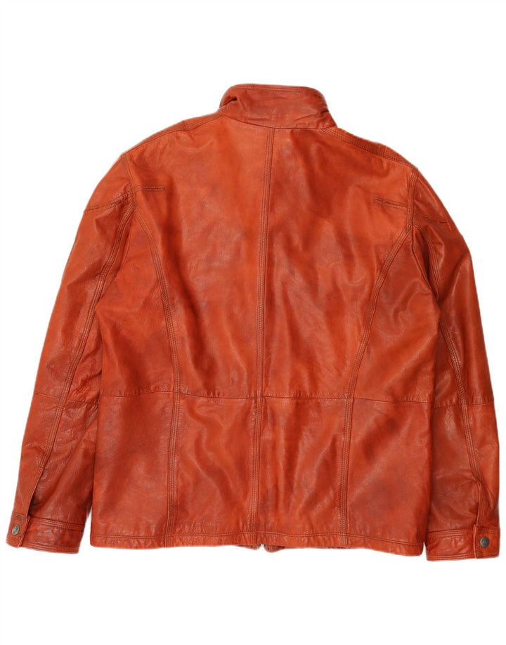 Engbers Mens Leather Jacket EU 54 2XL Brown Leather