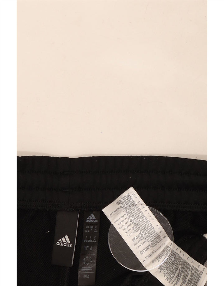Adidas Womens Tracksuit Trousers UK 16/18 Large Black Colourblock Polyester