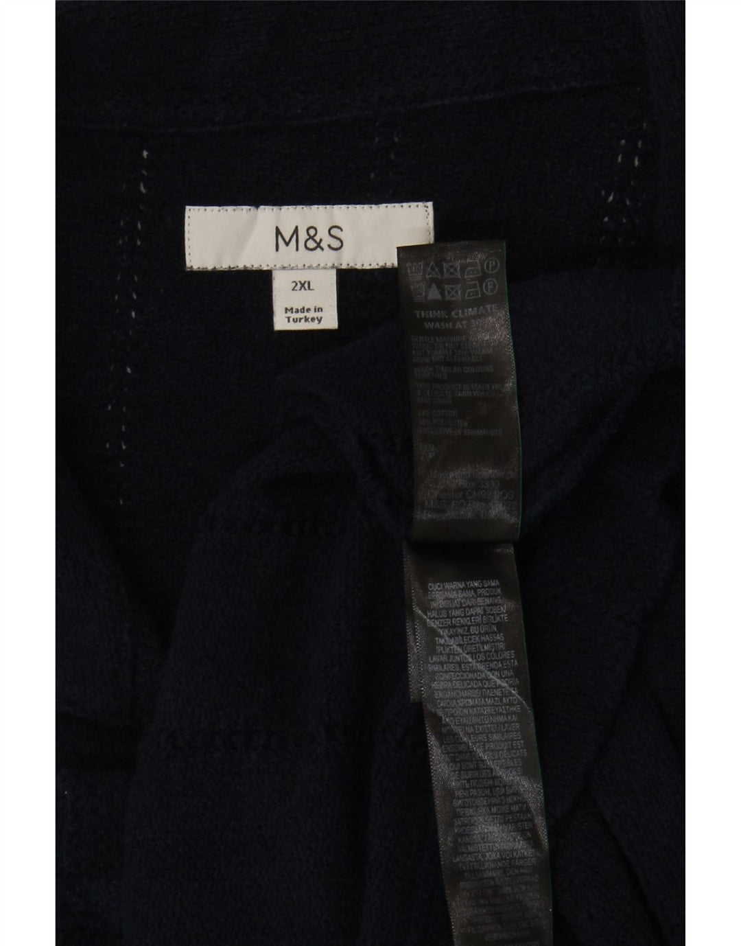 Marks & Spencer Mens Short Sleeve Shirt 2XL Navy Blue Cotton