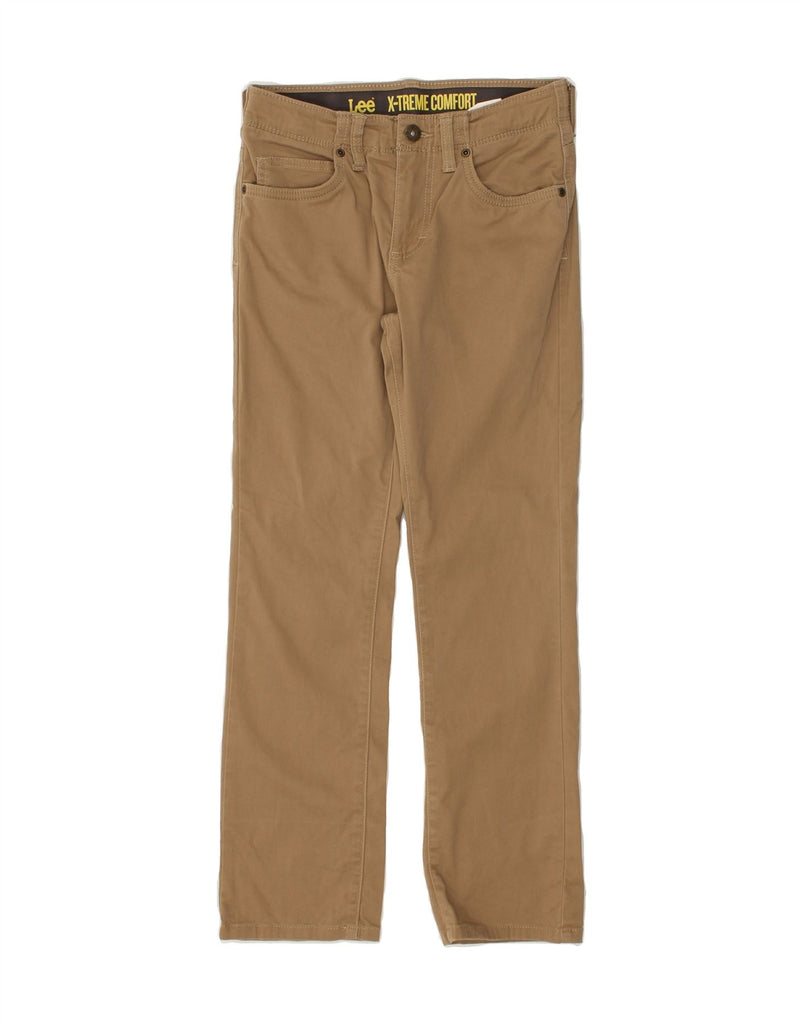 LEE Boys X-treme Comfort Chino Trousers 11-12 Years W26 L25  Brown Cotton | Vintage Lee | Thrift | Second-Hand Lee | Used Clothing | Messina Hembry 