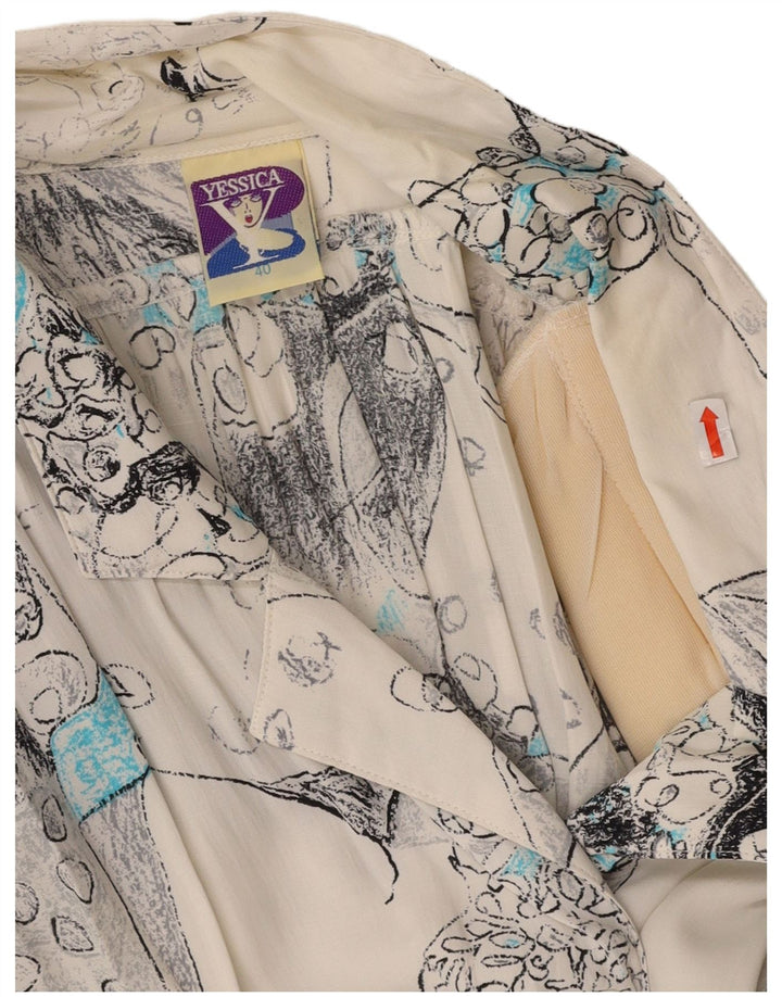 YESSICA Womens Oversized Abstract Pattern A-Line Dress EU 40 Medium White