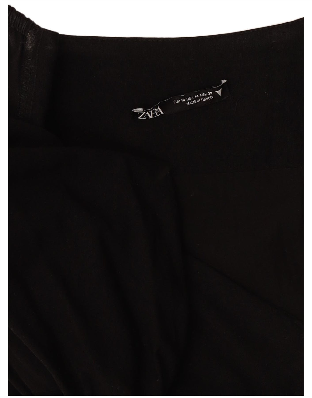 Zara Womens 3/4 Sleeve A-Line Dress UK 12 Medium Black
