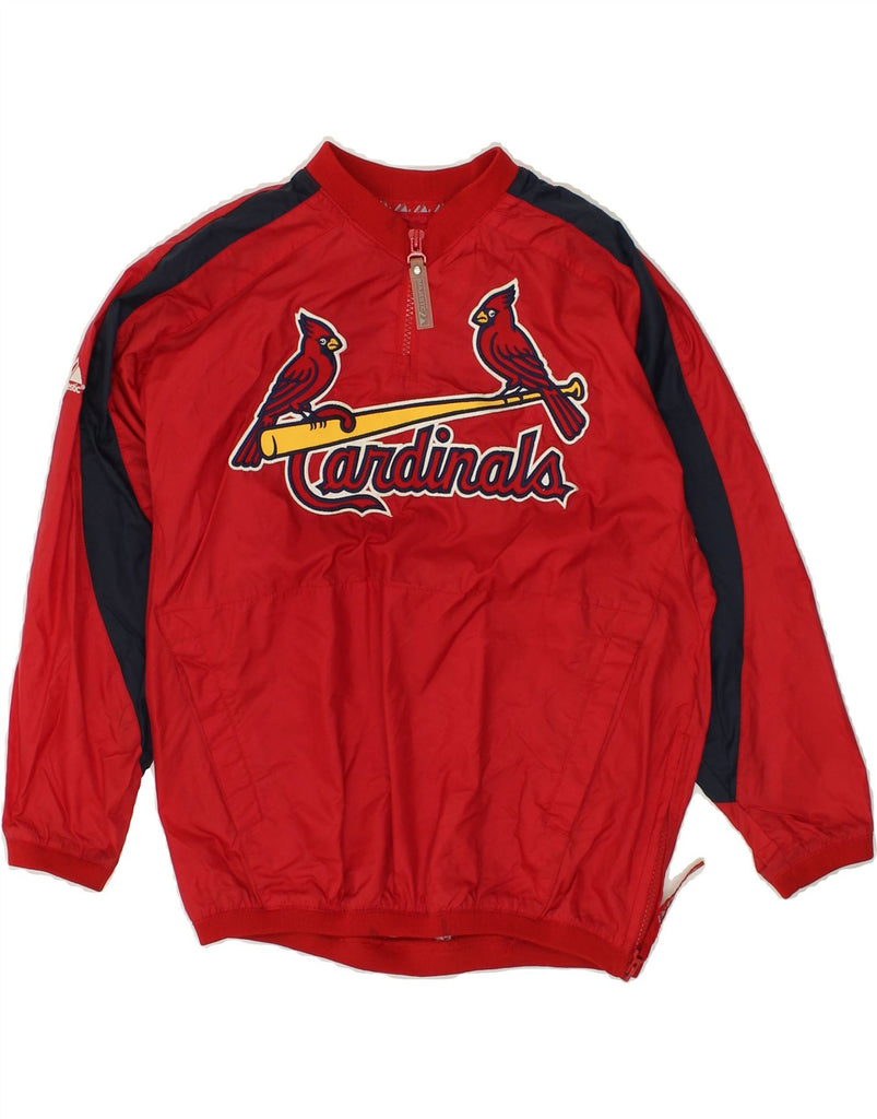 MAJESTIC Boys Cardinals Pullover Tracksuit Top Jacket 8-9 Years Small Red | Vintage Majestic | Thrift | Second-Hand Majestic | Used Clothing | Messina Hembry 