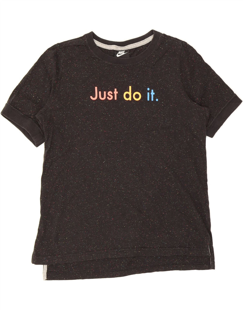NIKE Womens Graphic T-Shirt Top UK 14 Medium Black Flecked Cotton Vintage Nike and Second-Hand Nike from Messina Hembry 