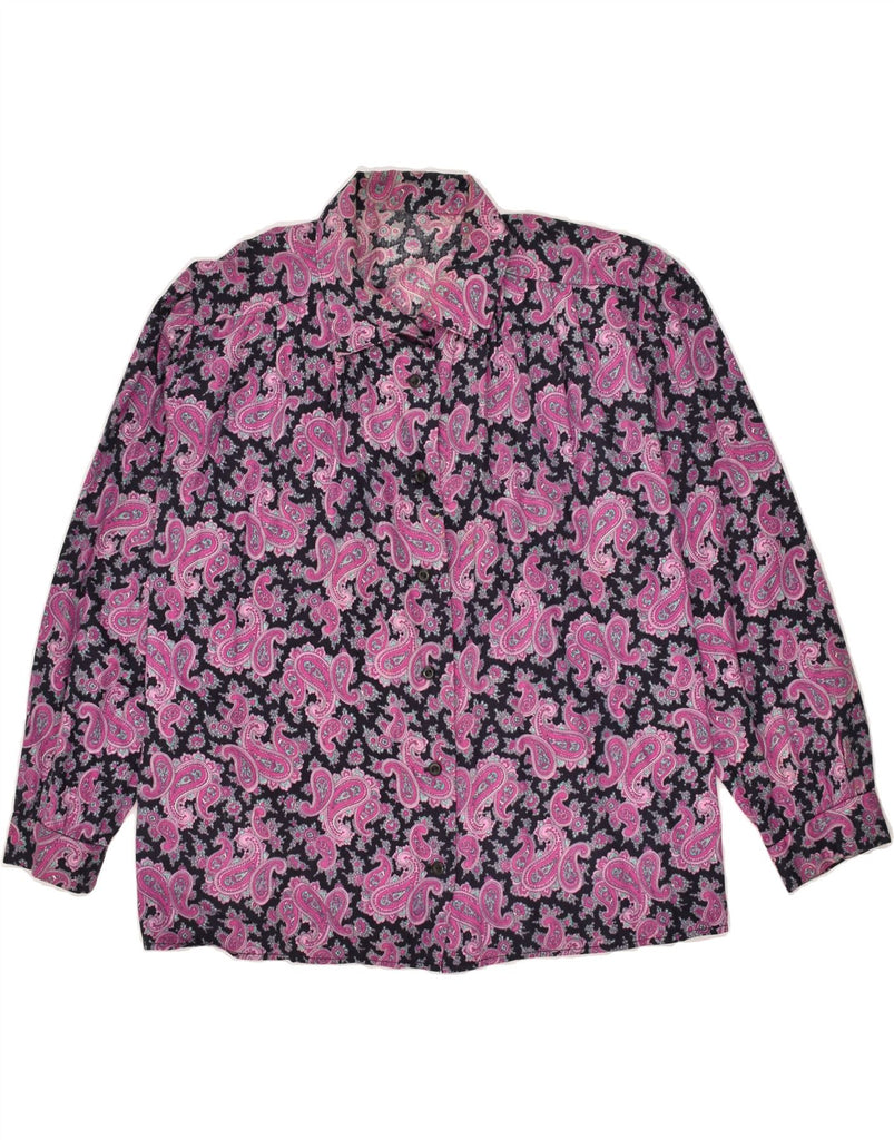 VINTAGE Womens Shirt UK 14 Medium Pink Paisley | Vintage Vintage | Thrift | Second-Hand Vintage | Used Clothing | Messina Hembry 