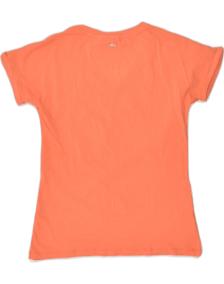 ELLESSE Womens Slim Graphic T-Shirt Top UK 18 XL Orange Cotton | Vintage Ellesse | Thrift | Second-Hand Ellesse | Used Clothing | Messina Hembry 