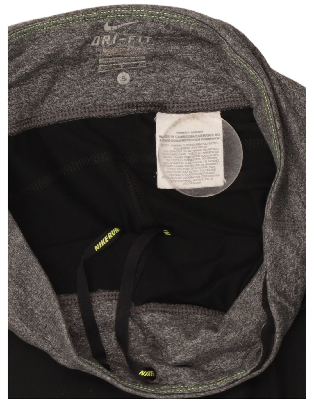 NIKE Womens Dri Fit Capri Leggings UK 10 Small  Black Colourblock