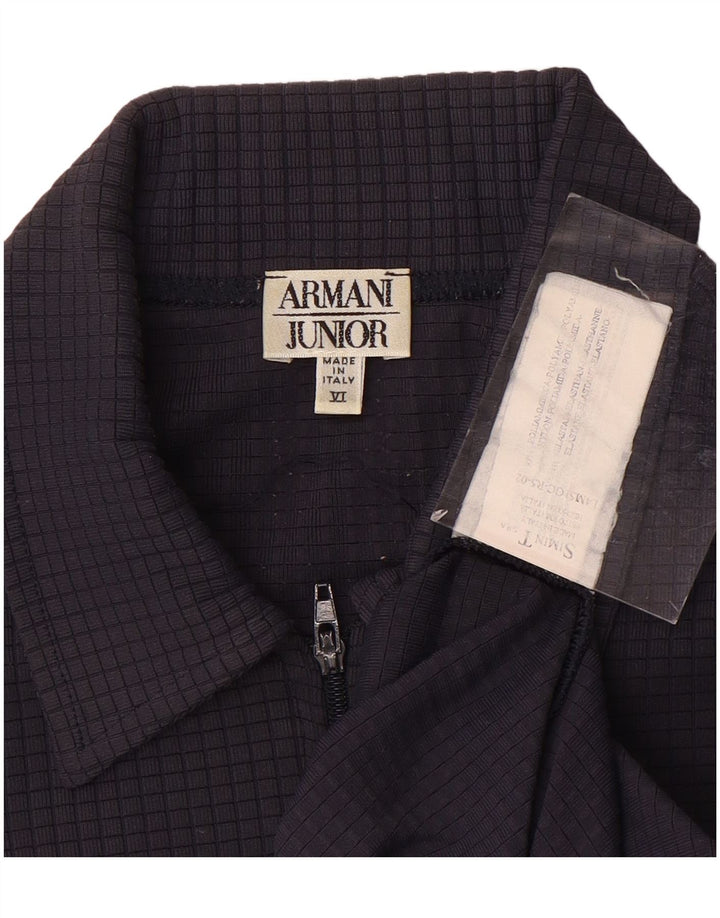 Armani Junior Boys Zip Neck Polo Shirt 5-6 Years Navy Blue Polyamide