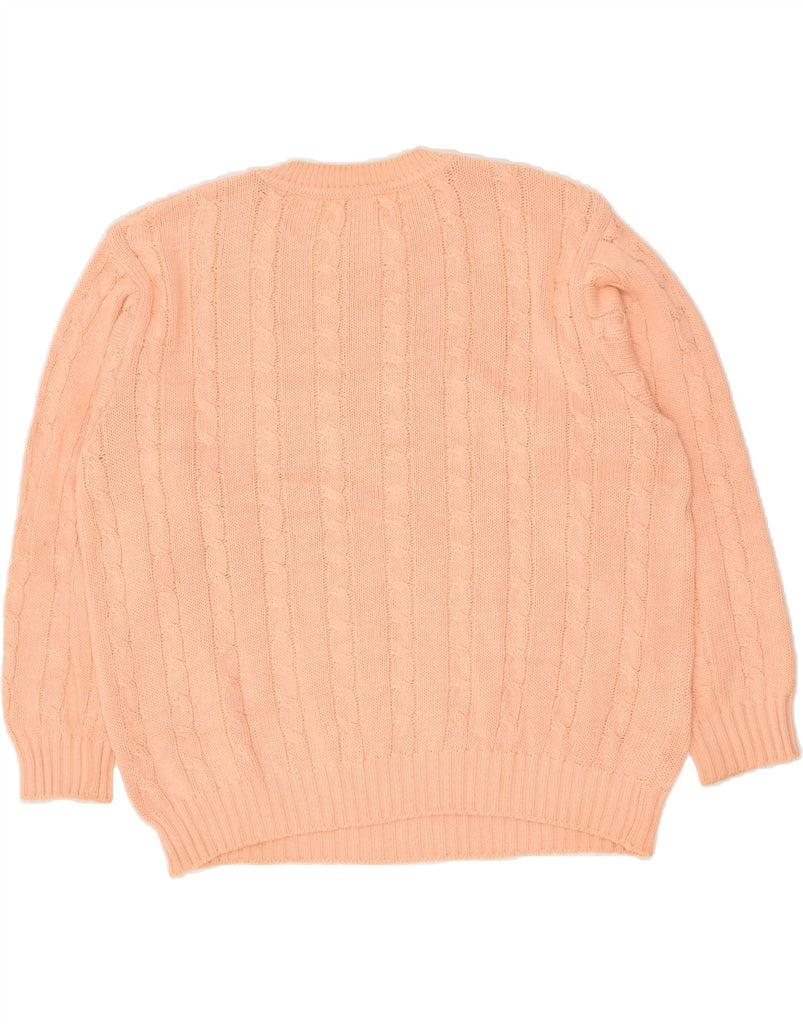 BENETTON Womens Oversized Crew Neck Jumper Sweater IT 48 XL Pink Cotton | Vintage Benetton | Thrift | Second-Hand Benetton | Used Clothing | Messina Hembry 