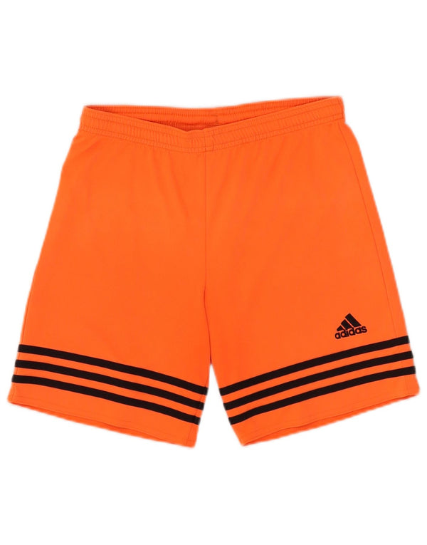 Adidas Girls Climalite Sport Shorts 11-12 Years Large Orange Polyester