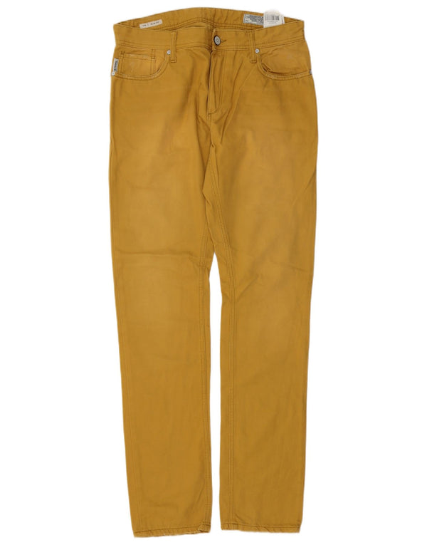 Jack & Jones Mens Tim Slim Fit Casual Trousers W32 L34 Yellow Cotton