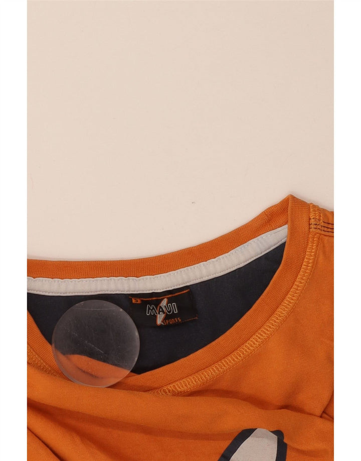 Maui and Sons Womens Graphic T-Shirt Top UK 10 Small Orange Cotton