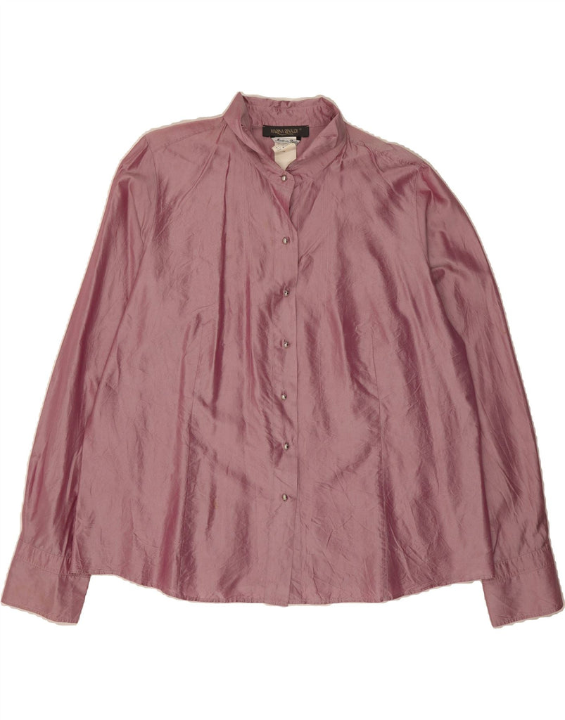 MARINA RINALDI Womens Oversized Shirt Blouse Size 29 XL Burgundy Silk Vintage Marina Rinaldi and Second-Hand Marina Rinaldi from Messina Hembry 