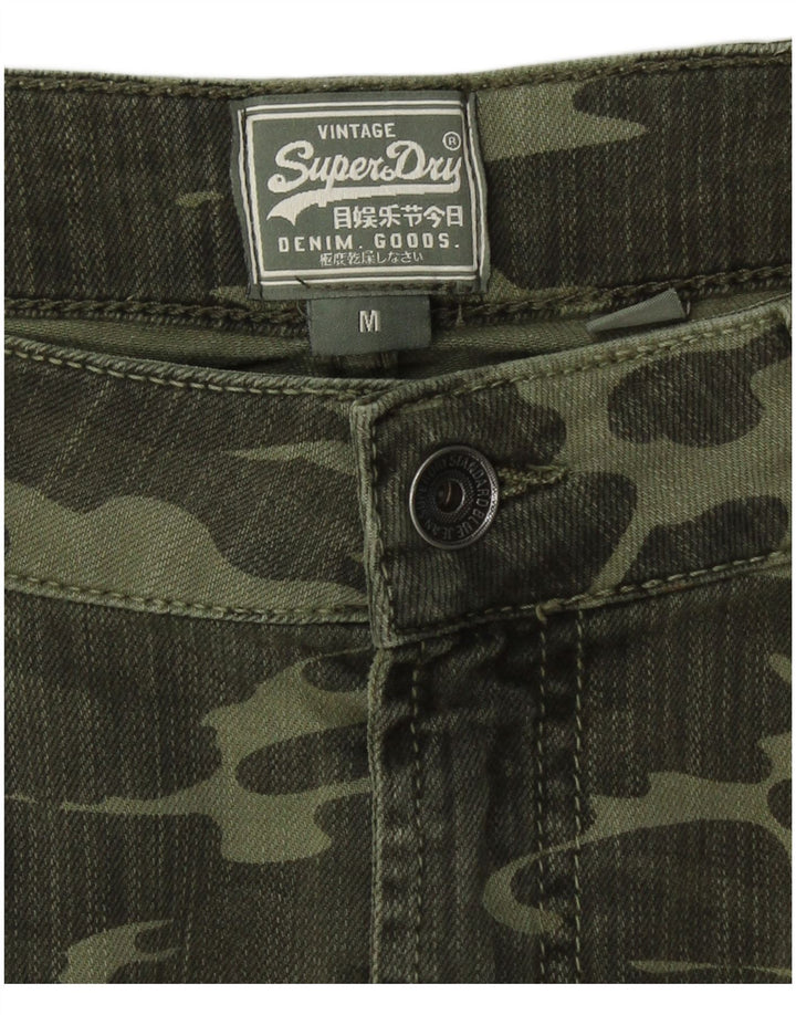 SUPERDRY Womens Mini Denim Skirt Medium W30 Khaki Camouflage