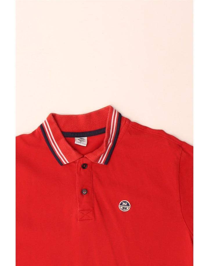 NORTH SAILS Mens Polo Shirt Medium Red Cotton