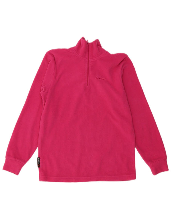 Invicta Womens Zip Neck Fleece Jumper UK 12 Medium  Pink Polyester
