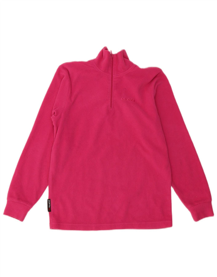 Invicta Womens Zip Neck Fleece Jumper UK 12 Medium  Pink Polyester
