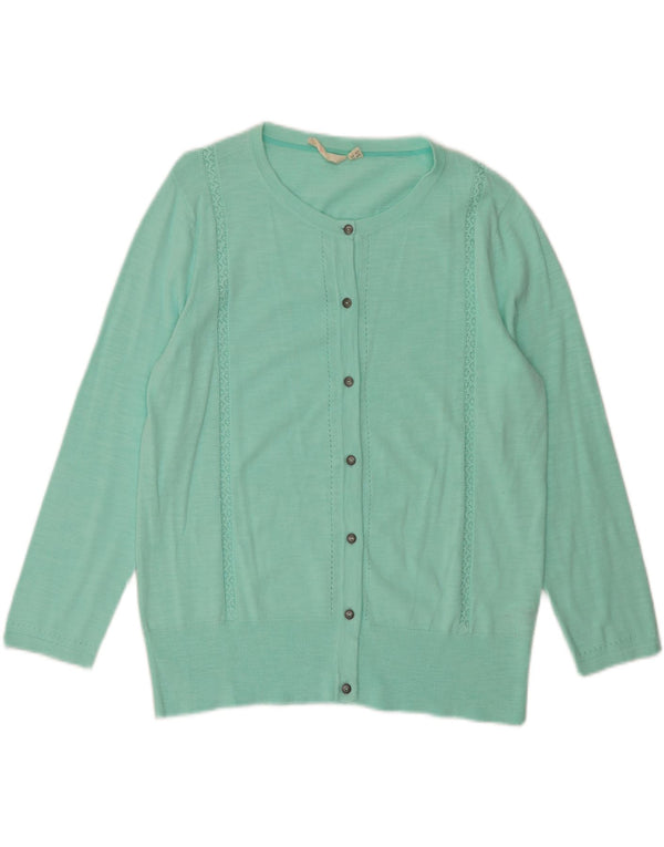 White Stuff Womens Cardigan Sweater UK 18 XL Turquoise Cotton