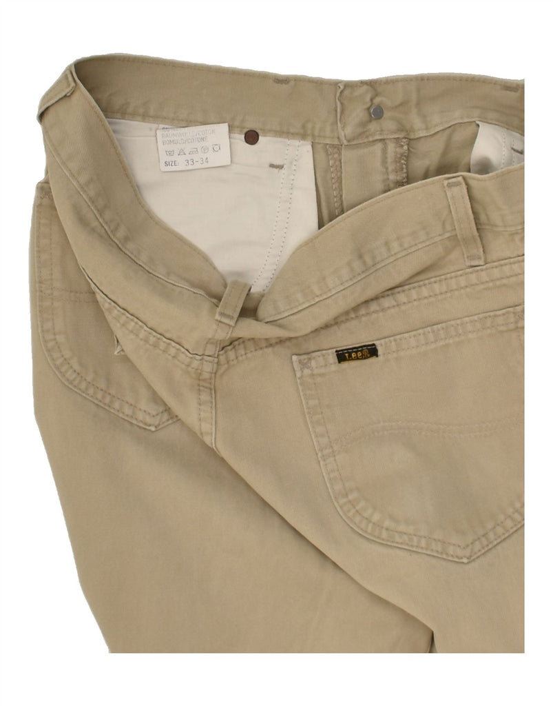 LEE Mens Straight Casual Trousers W33 L30 Beige Cotton | Vintage Lee | Thrift | Second-Hand Lee | Used Clothing | Messina Hembry 