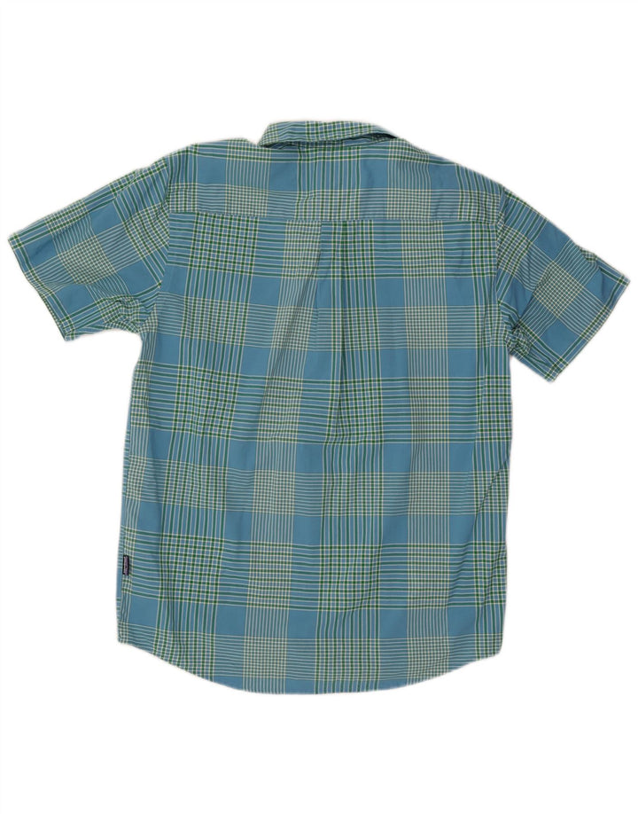 Patagonia Mens Short Sleeve Shirt Medium Blue Check Cotton