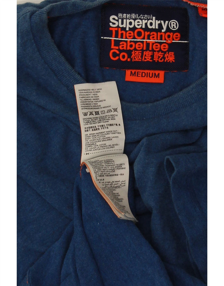 Superdry Mens T-Shirt Top Medium Navy Blue Cotton