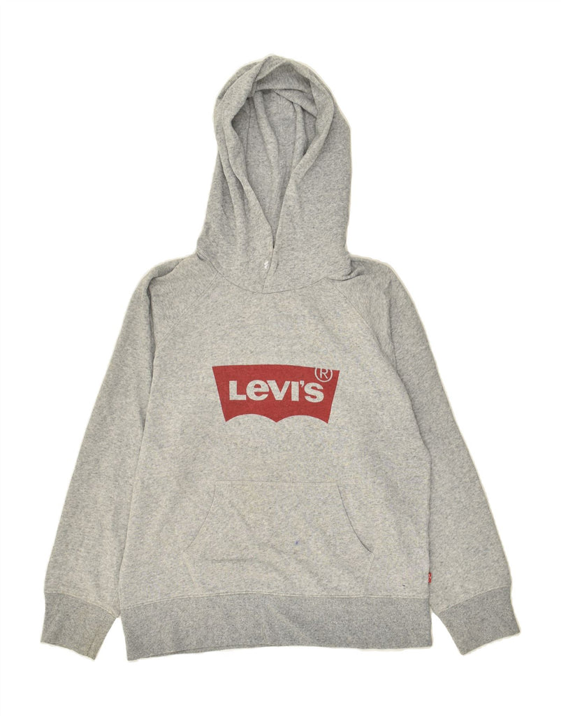 LEVI'S Mens Graphic Hoodie Jumper XS Grey Flecked Cotton | Vintage Levi's | Thrift | Second-Hand Levi's | Used Clothing | Messina Hembry 