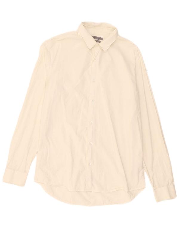 Calvin Klein Jeans Mens Slim Fit Shirt Large White Cotton