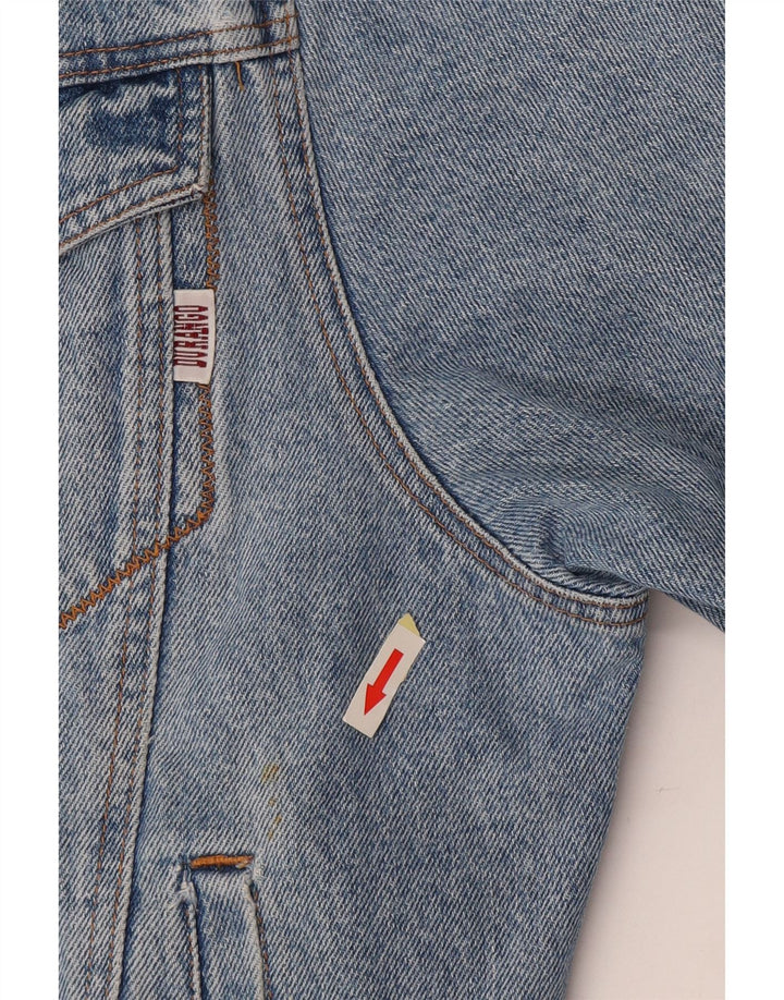 DURANGO Mens Hooded Denim Jacket UK 40 Large Blue Colourblock Cotton