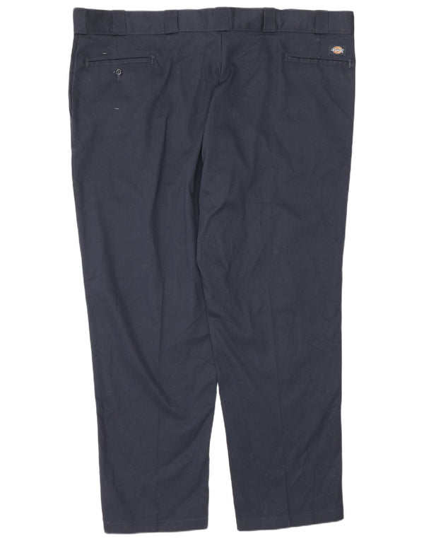 Dickies Mens Straight Chino Trousers W50 L32 Navy Blue Polyester