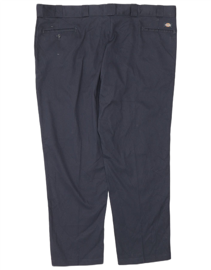 Dickies Mens Straight Chino Trousers W50 L32 Navy Blue Polyester