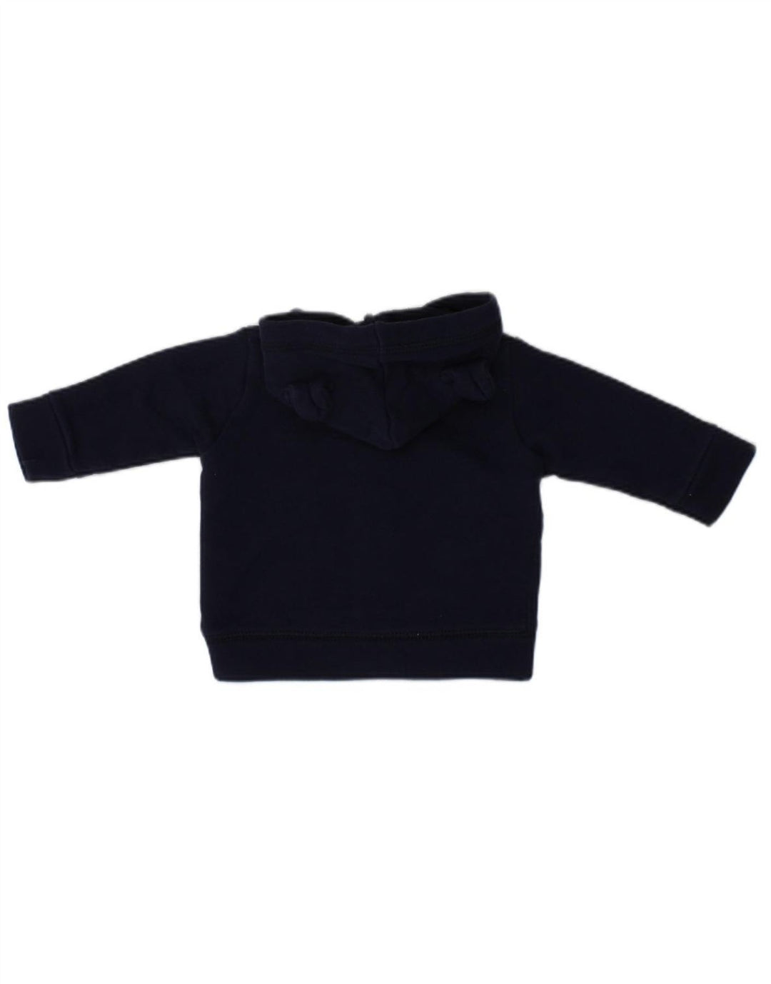 BENETTON Baby Boys Zip Hoodie Sweater 0-3 Months Navy Blue Cotton