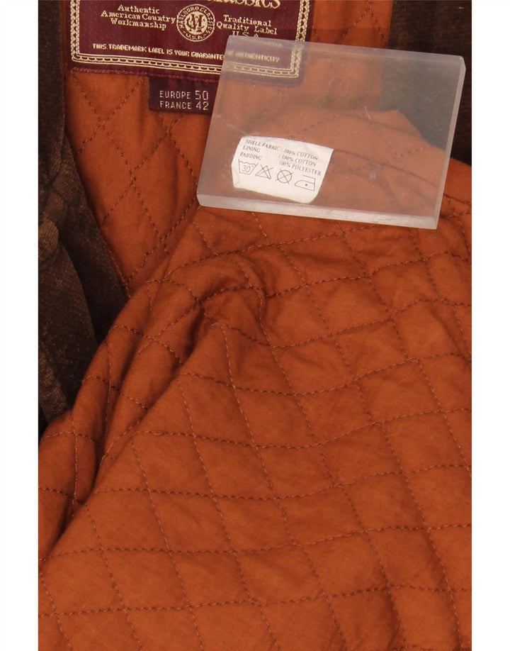 MARLBORO CLASSICS Mens Military Corduroy Jacket EU 50 Large Brown Cotton