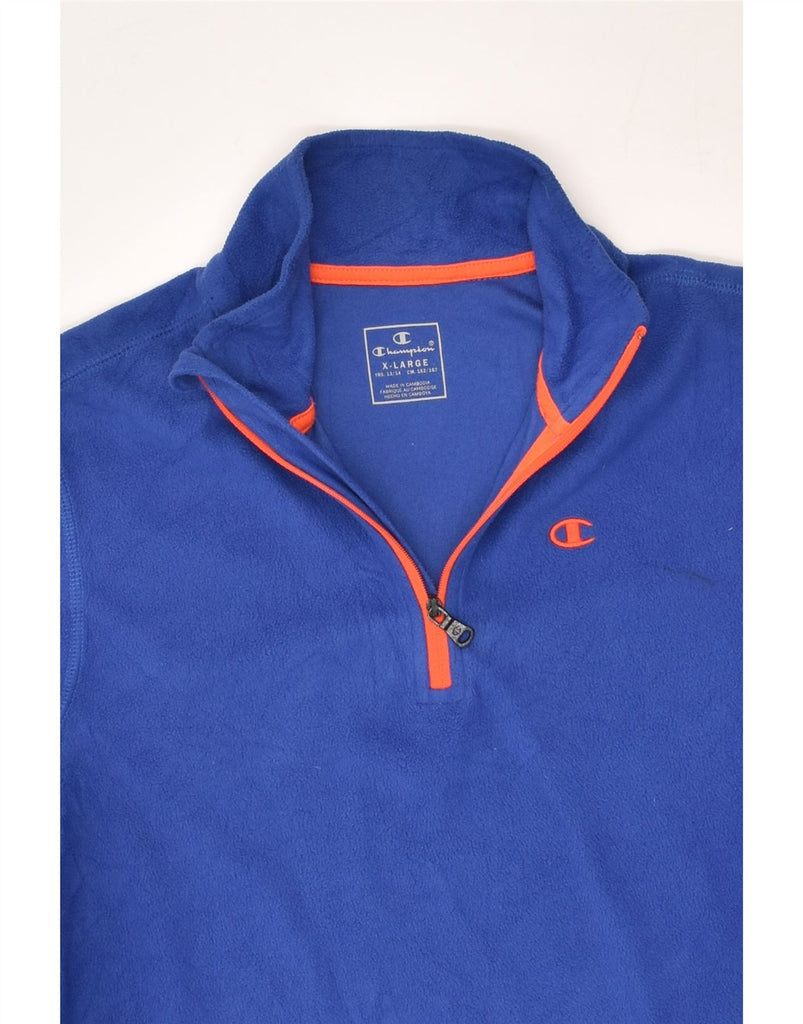 ADIDAS Boys Zip Neck Fleece Jumper 14-15 Years Large Blue Polyester | Vintage Adidas | Thrift | Second-Hand Adidas | Used Clothing | Messina Hembry 