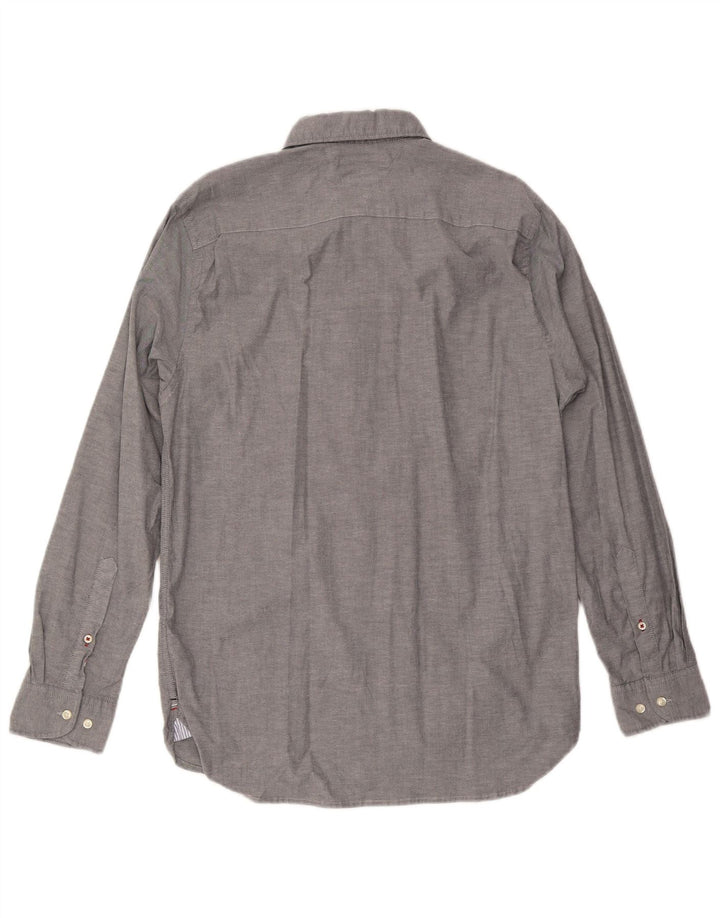 Tommy Hilfiger Mens Regular Fit Shirt Large Grey Cotton