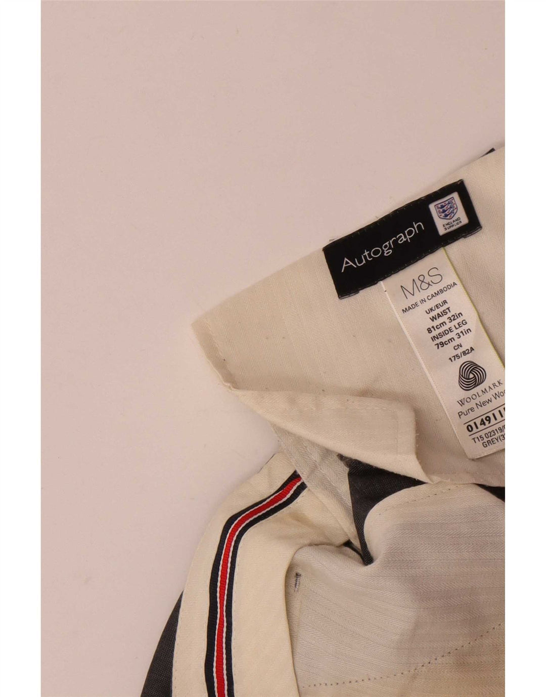 Marks & Spencer Mens Autograph Straight Suit Trousers W32 L31 Grey Wool