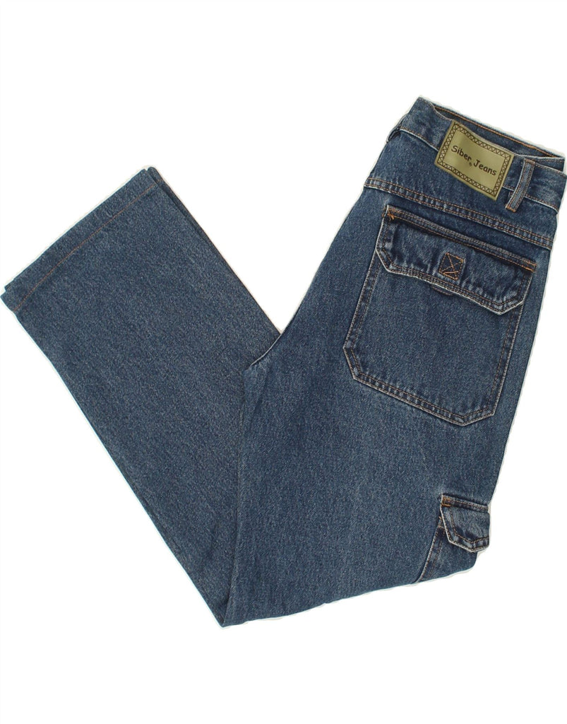 VINTAGE Womens Cargo Straight Jeans W30 L27 Blue Cotton | Vintage Vintage | Thrift | Second-Hand Vintage | Used Clothing | Messina Hembry 