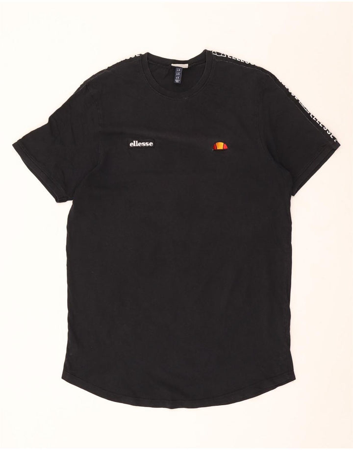 ELLESSE Mens Graphic T-Shirt Top XL Black Cotton