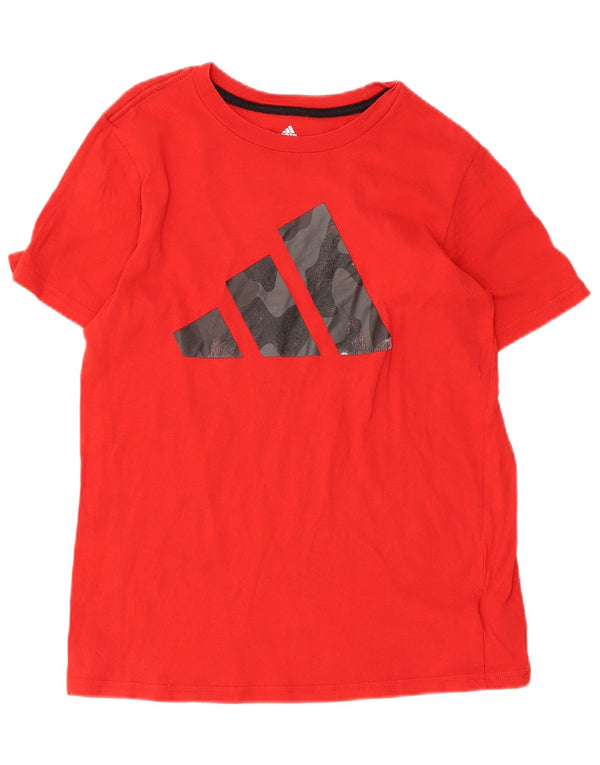 Adidas Boys Regular Fit Graphic T-Shirt Top 14-15 Years Large  Red Cotton