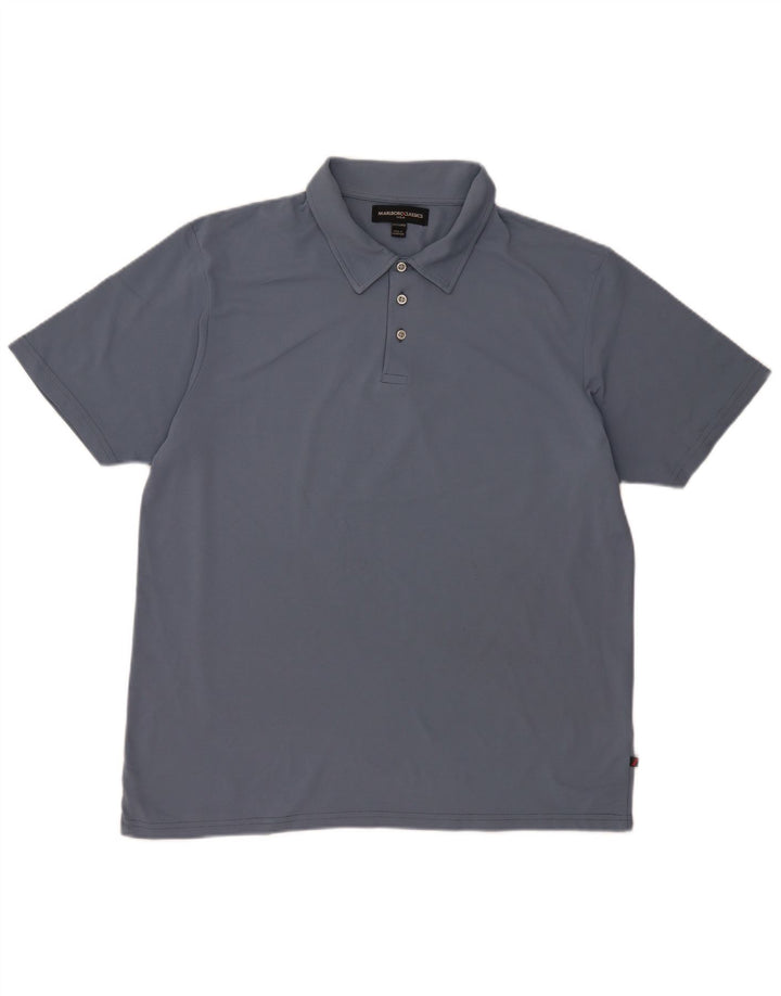 Marlboro Classics Mens Polo Shirt 2XL Blue Polyamide
