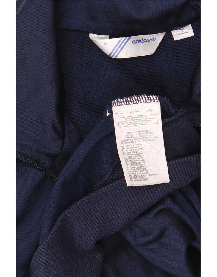 Adidas Womens Graphic Tracksuit Top Jacket EU 38 Medium Navy Blue Polyester