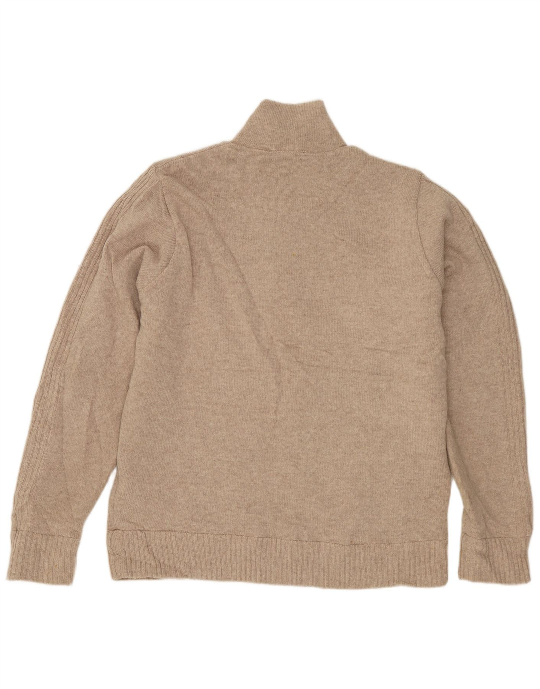Marks & Spencer Mens Blue Harbour Zip Neck Jumper Sweater Small Beige Wool