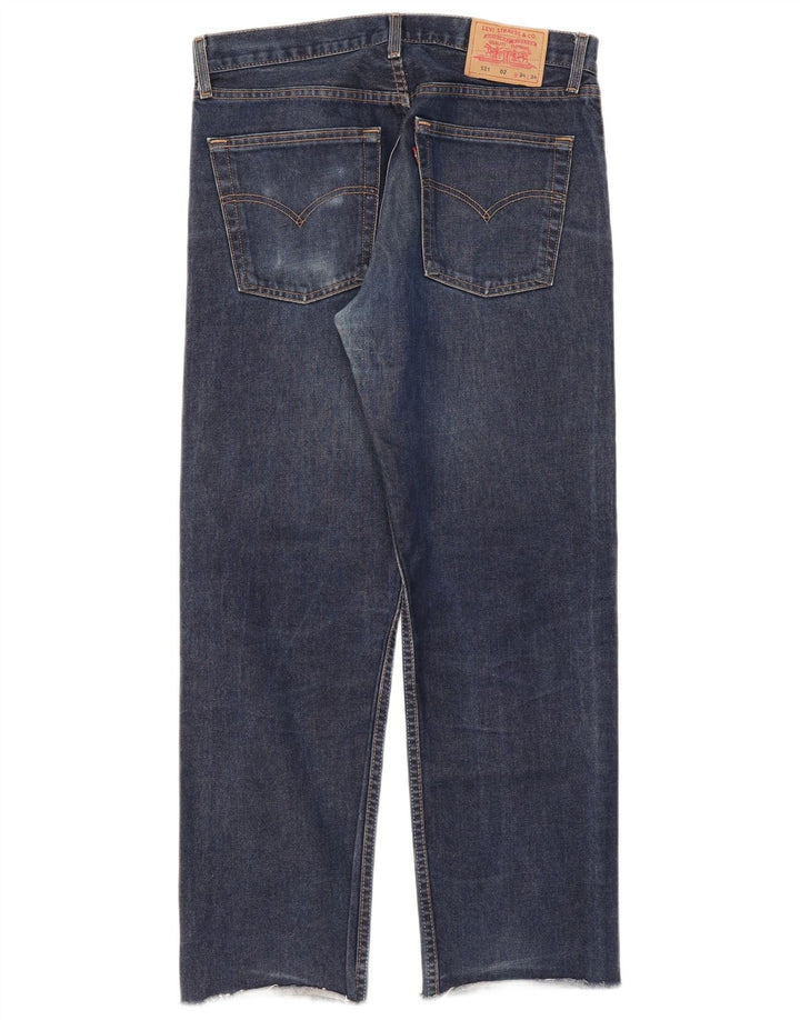 Levi's Womens 521 Tapered Jeans W34 L29 Navy Blue Cotton