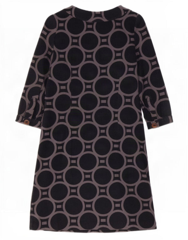 Boden Womens 3/4 Sleeve Corduroy Basic Dress UK 8 Small Grey Geometric